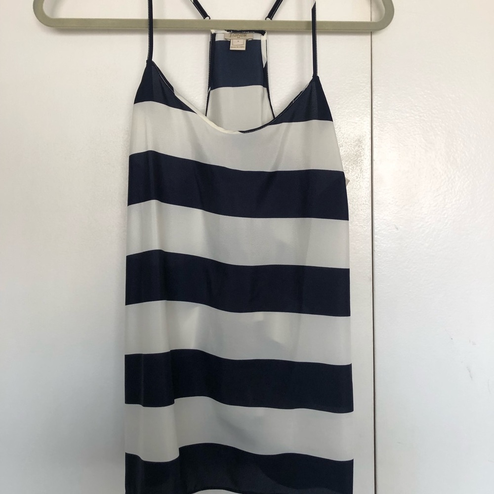 J Crew - navy & white t-back tank, size 8